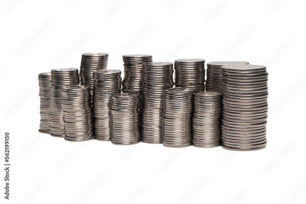 Pile of coins isolated on a white background. Pile of coins isolated on a white background.