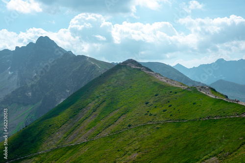 Fototapeta Naklejka Na Ścianę i Meble -  Beautiful view of the Tatra Mountains landscape. View of the mountains from the top. High mountain landscape.
