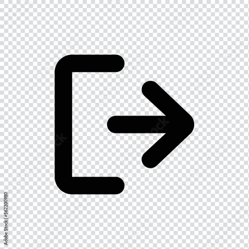 Exit right, upload icon in transparent background, basic app and web UI bold line icon, EPS10