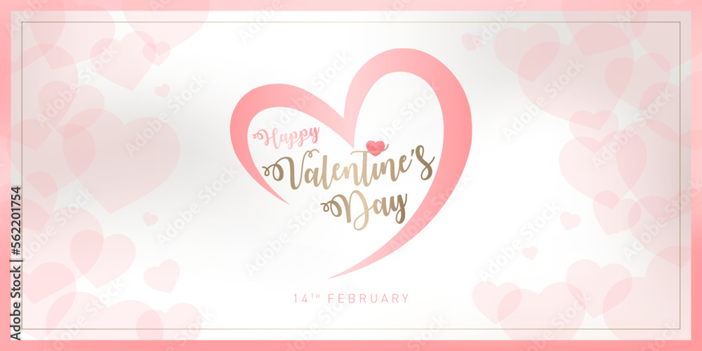 happy valentines day greeting card vector illustration