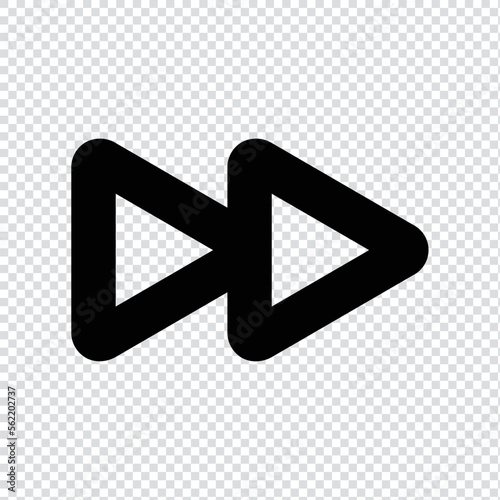 Forward, next play outline icon in transparent background, basic app and web UI bold line icon, EPS10