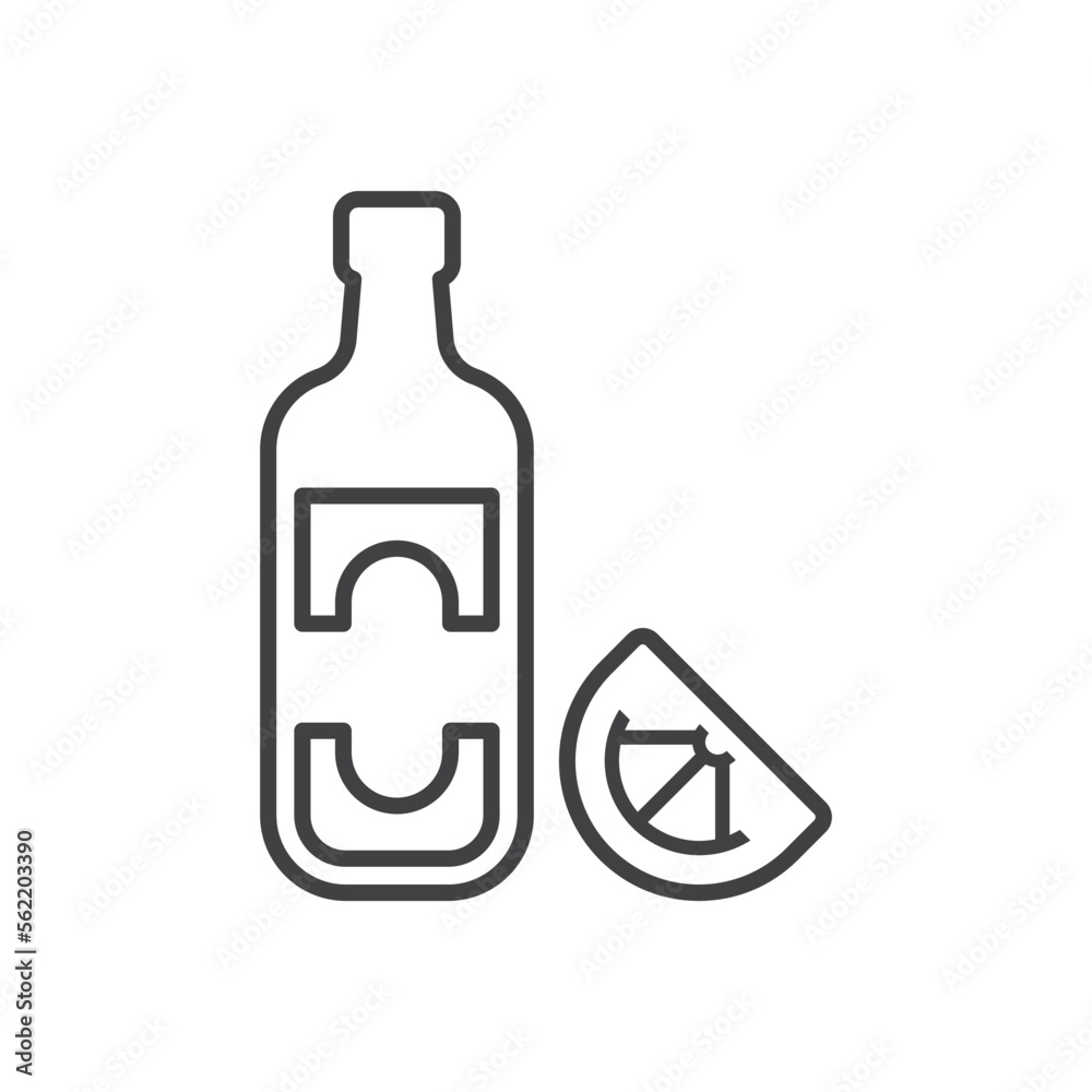 Bottle And Lemon Icon Bottle And Lemon Icon
