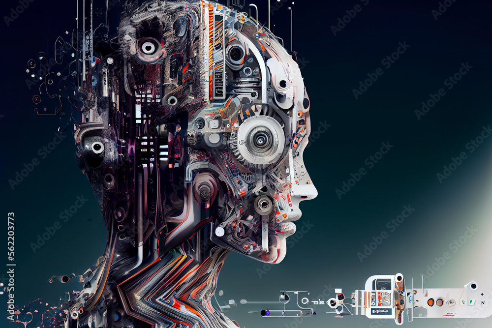 Roboter Kopf, Generative KI Illustration | Adobe Stock