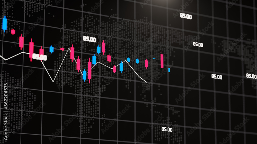 Stock market or forex trading candlestick graph in graphic design for ...