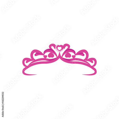 Pink jewelry tiara majestic element vector