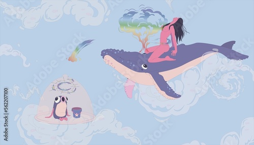 girl on a whale