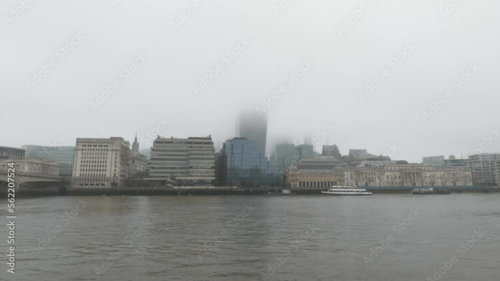 Central London half hidden in fog. Central London half hidden in fog.