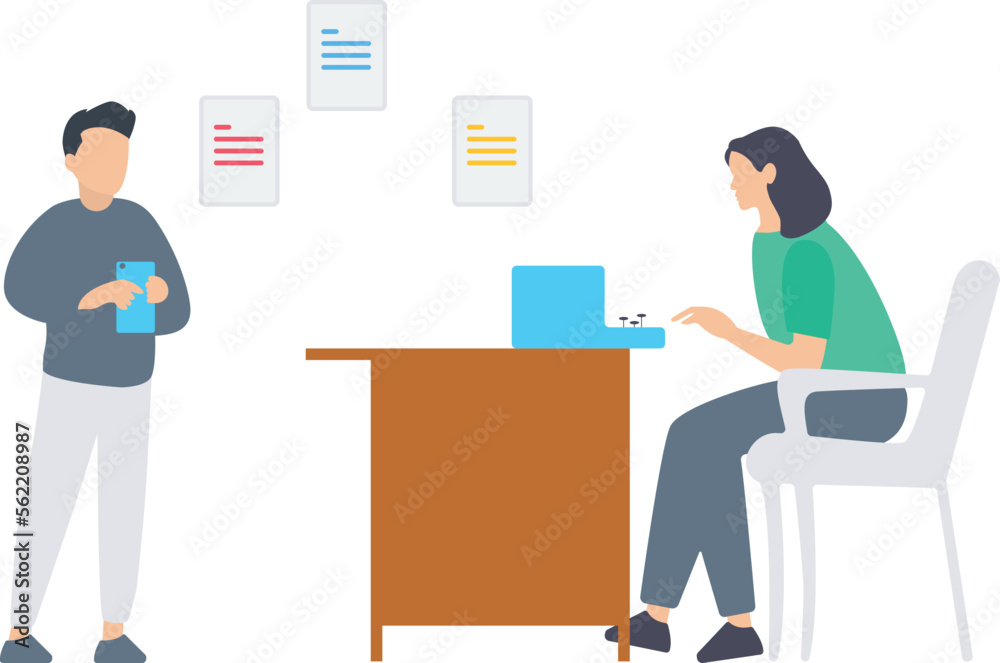 Business people characters working in the office, Minimal co-working space, working office employees, Startup vector illustration. Team project, brainstorm, teamwork process flat illustration
Business people characters working in the office, Minimal co-working space, working office employees, Startup vector illustration. Team project, brainstorm, teamwork process flat illustration
