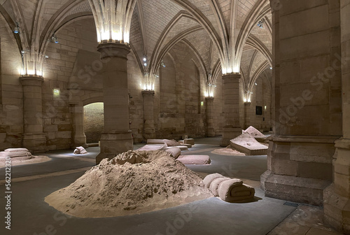 Canvas Print Skulpturen aus Sand im gotischen Saal Salle des gens d’armes in der Conciergerie in Paris auf der der Île de la Cité im 1