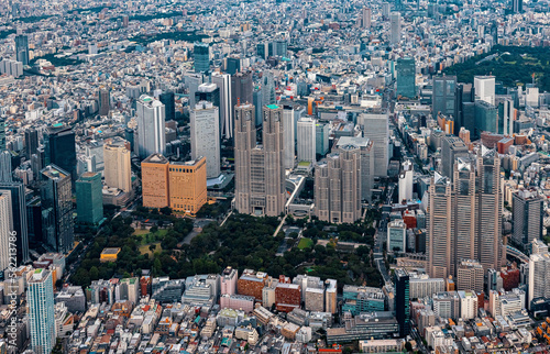 Aerial view of Shinjuku  Tokyo  Japan