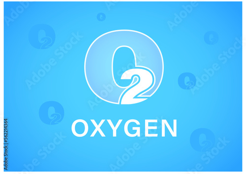 Oxygen O2 molecule logo design