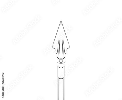 Spear weapon illustration on whie background 