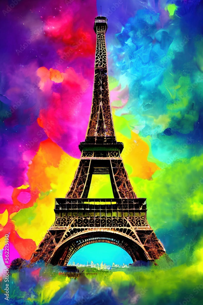 Artistic Eiffel Tower in Paris