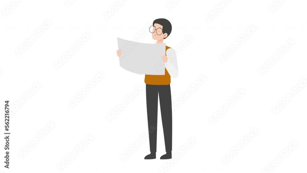 Businessman Holding Blank Placard