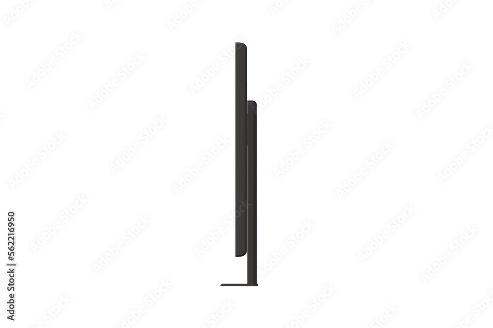 Two flat wide TV isolated on white background. Side view. Computer monitor. lcd panel. 3d render Two flat wide TV isolated on white background. Side view. Computer monitor. lcd panel. 3d render