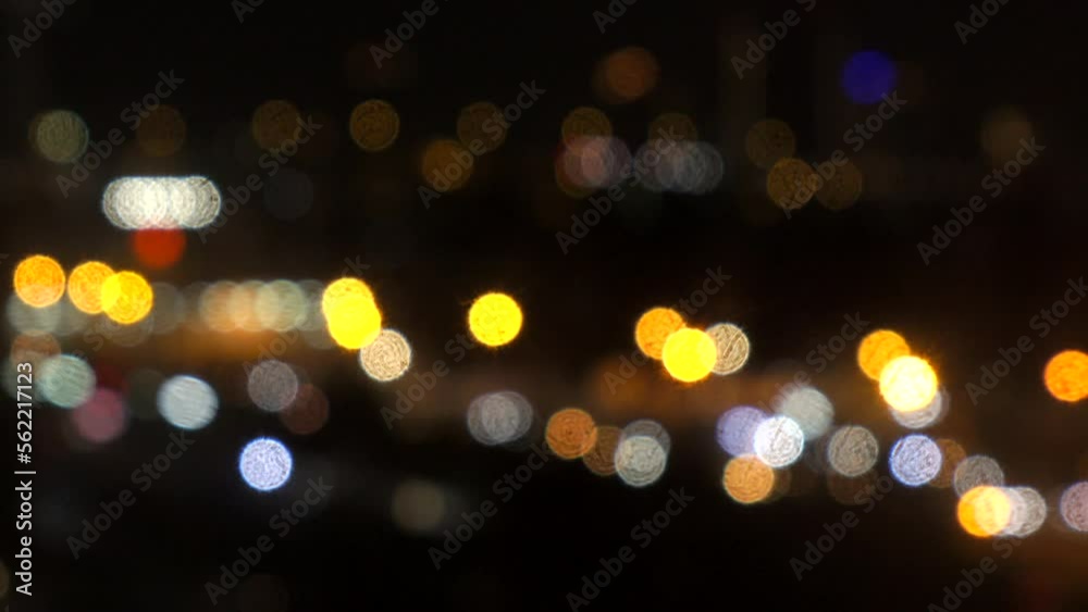 Defocused colorful glowing highway traffic lights Defocused colorful glowing highway traffic lights