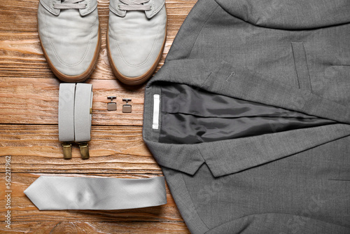 Stylish men's gray suit jac...
