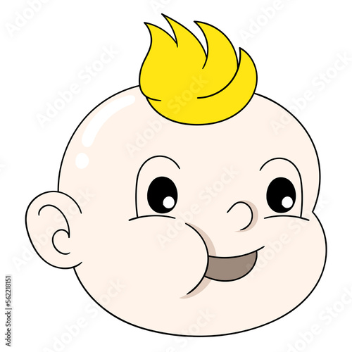 cute blonde chubby baby boy head