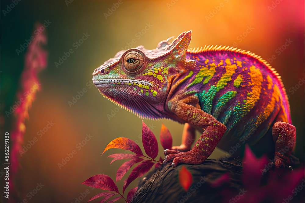 Obraz premium chameleon on a tree branch