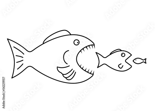 Big fish eat small fish. Li...