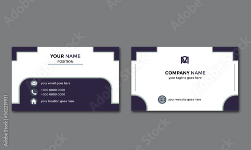 Modern and minimalist business card  double sided business card design template  Vector Creative Business Card Design 