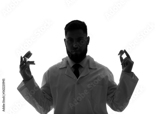 Silhouette of male dentist ...