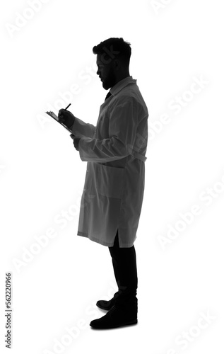 Silhouette of male doctor w...