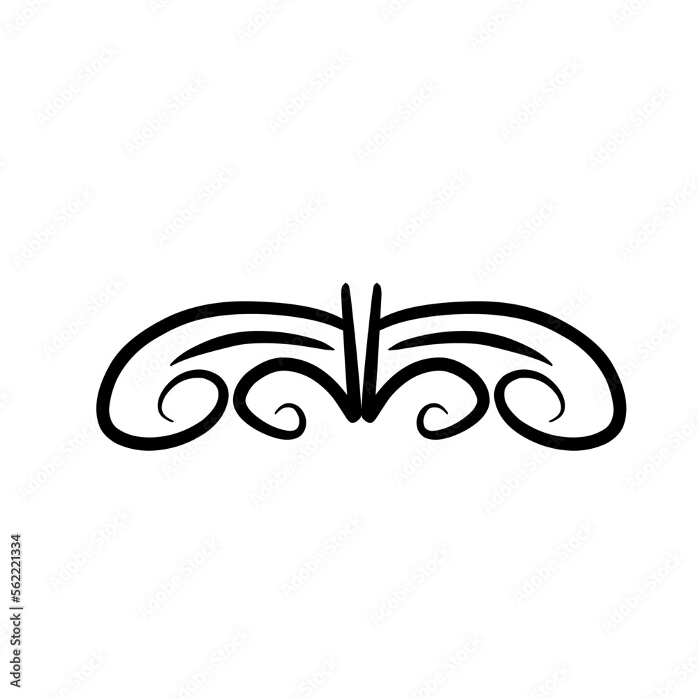 Calligraphic hand drawn divider