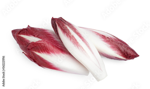 Fotografía Bunches of fresh red endive on white background