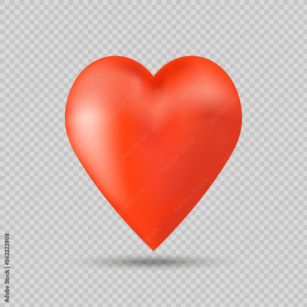 Realistic Heart. Love day.Vector Illustration