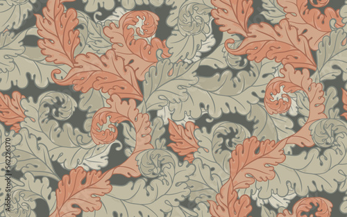 Floral vintage seamless pattern for retro wallpapers. Enchanted Vintage Flowers. Arts and Crafts movement inspired. Design for wrapping paper, wallpaper, fabrics and fashion clothes.