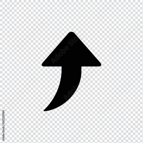 Up pointing arrow filled icon in transparent background, basic app and web UI bold line icon, EPS10