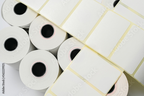 Fotografia Rolls of white labels isolated