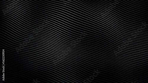 Black and white abstract wavy and curvy lines pattern seamless loop copy space background animation. Slow motion.