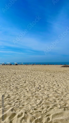 sand beach and blue sky