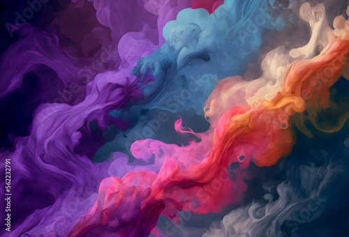 Colourful smoke illustration, Generative, Generative AI, Artificial Intelligence 