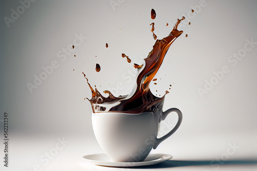 Kaffe  der aus einer Kaffeetasse spritzt - Generative Ai