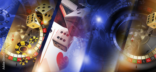 Photography Las Vegas Casino Games Collage Concept