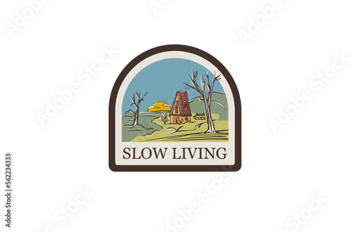 slow living ilustration logo
