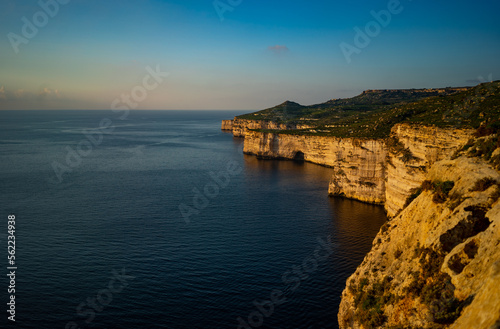 beautifull cliffs in Malta, sunset time