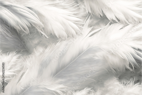 Fototapeta white feathers background. Generative AI