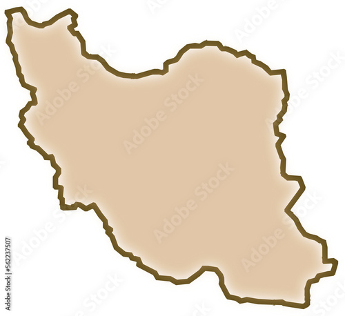 Iran map, outline, vector illustration