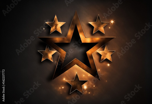 Ai-Generated Starry Night: A Bright, Glowing, Star-Filled Render of a 5-Star Rating