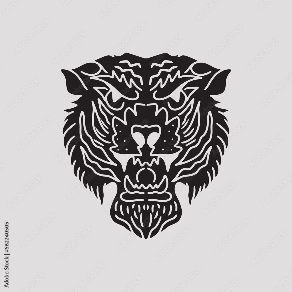 Vector Tiger head logo vector hand made illustration Vector Tiger head logo vector hand made illustration
