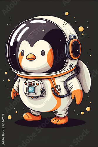 AI-Generated Penguin in an Astronaut Suit - Exploring the Frozen Tundra photo