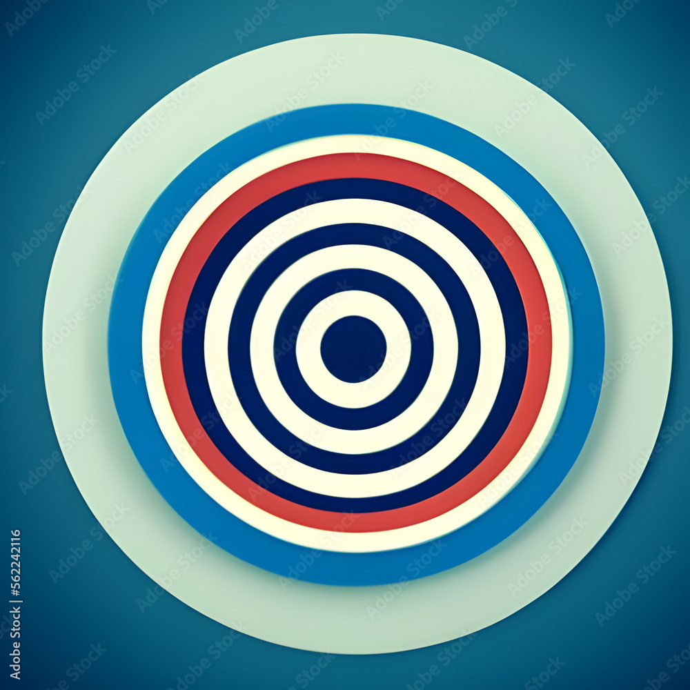 Target bull's eye ai generative art on blue Target bull's eye ai generative art on blue