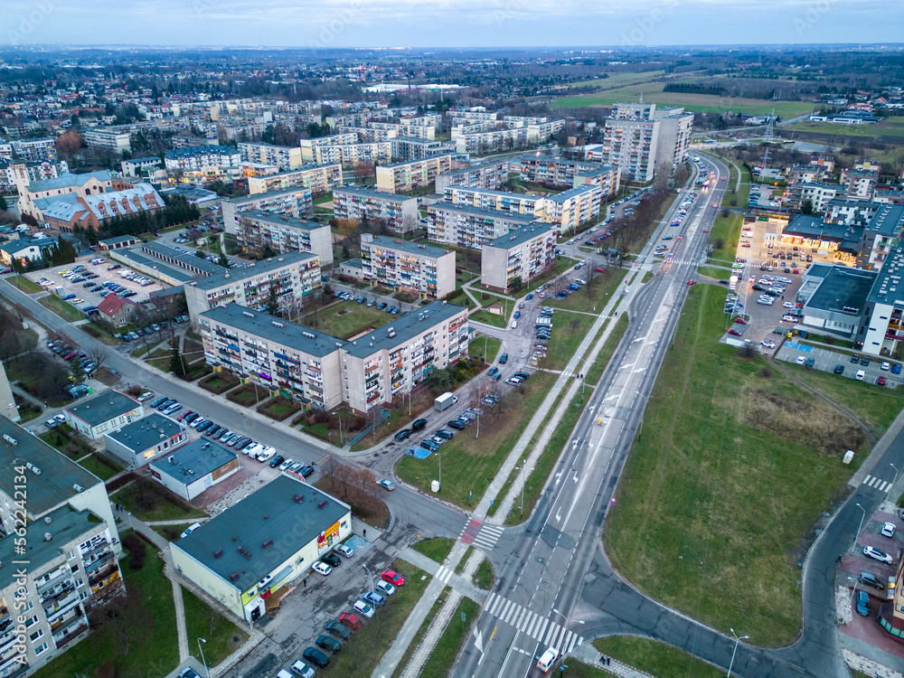 View at Pabianice city from a drone
