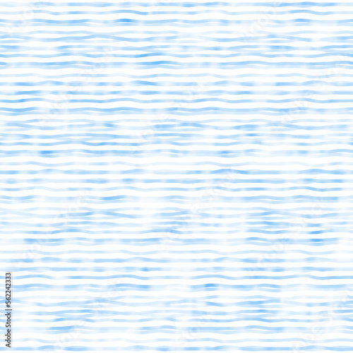 Light Blue Watercolor-Dyed Effect Textured Striped Pattern