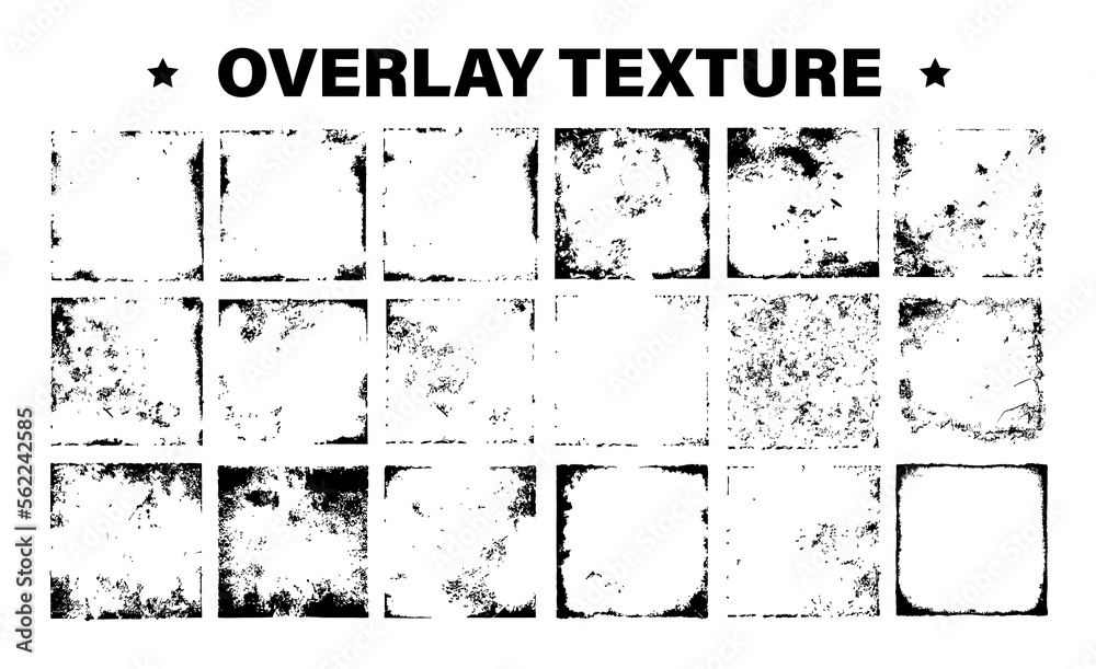 Grunge squares overlays textures stamps with effect damage, old, grunge, dust, drop ink, splashes. Paint textures overlay! Dirty grainy stamps. Vector set Grunge squares overlays textures stamps with effect damage, old, grunge, dust, drop ink, splashes. Paint textures overlay! Dirty grainy stamps. Vector set
