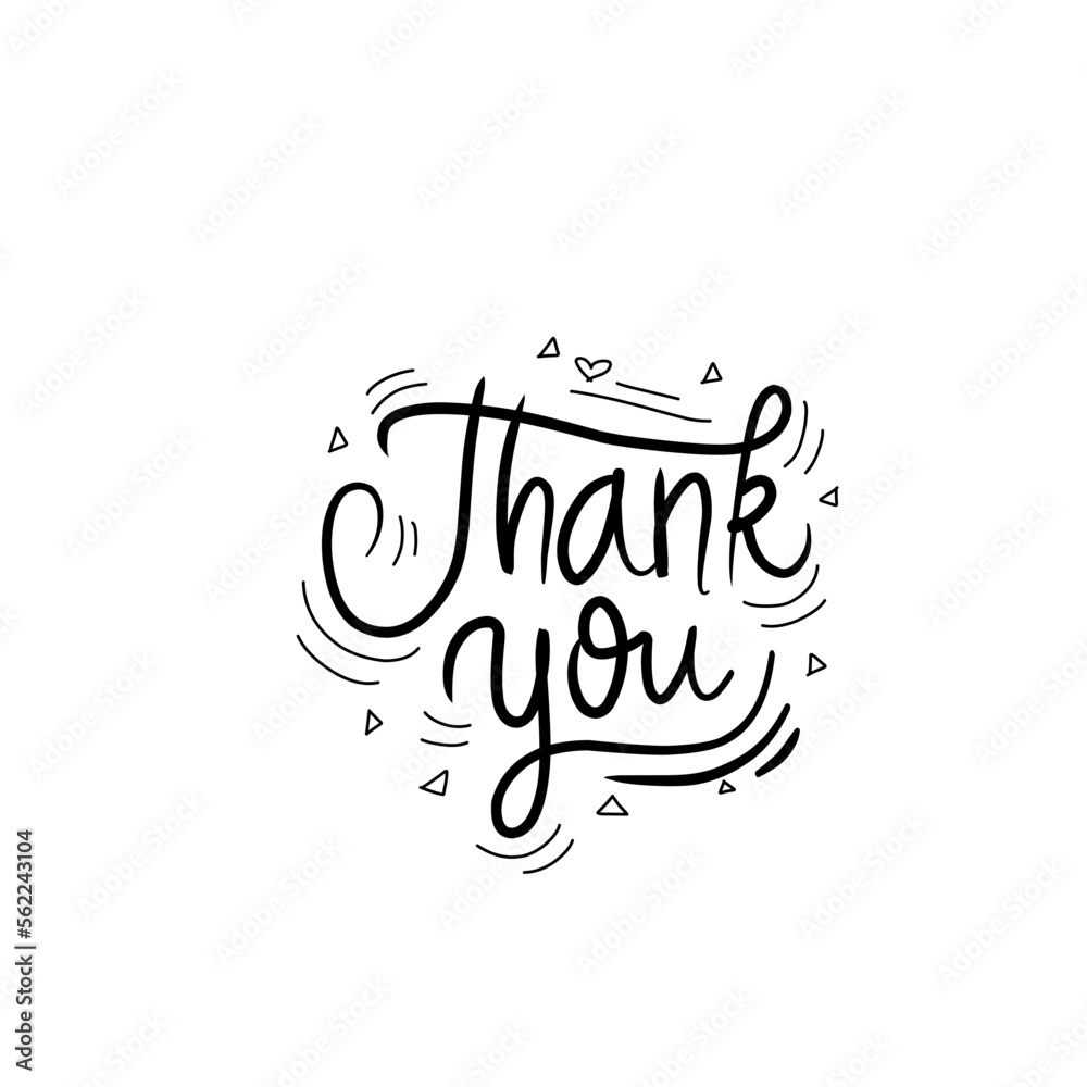 Hand drawn thank you lettering